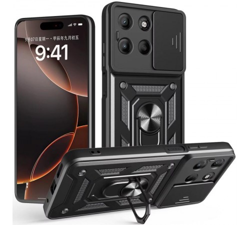 Чохол Ummi Camshield Serge Ring для Motorola Moto G57 Power Чорний / Black