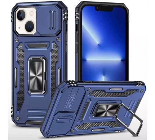 Ударостійкий чохол Camshield Army Ring для Apple iPhone 15 (6.1") Синій / Navy