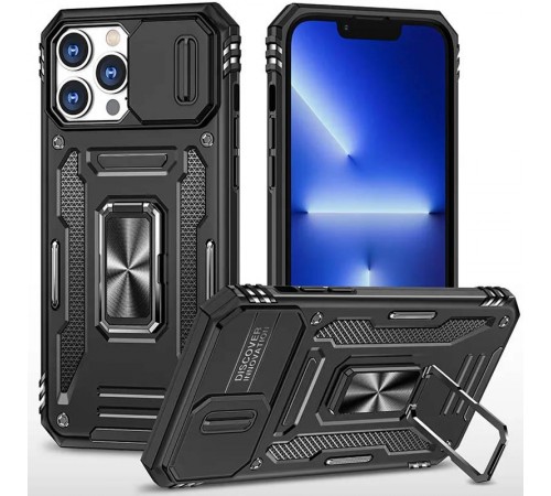 Ударостійкий чохол Camshield Army Ring для Apple iPhone 15 Pro Max (6.7") Чорний / Black