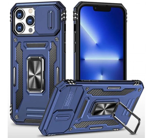 Ударостійкий чохол Camshield Army Ring для Apple iPhone 15 Pro Max (6.7") Синій / Navy