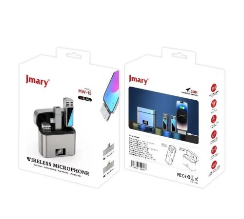 Петличний бездротовий мікрофон Jmary MW-15 Type-C Black
