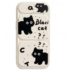 Чохол TPU Panel Stand для Apple iPhone 15 Pro (6.1") Black Cat