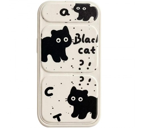Чохол TPU Panel Stand для Apple iPhone 15 Pro (6.1") Black Cat