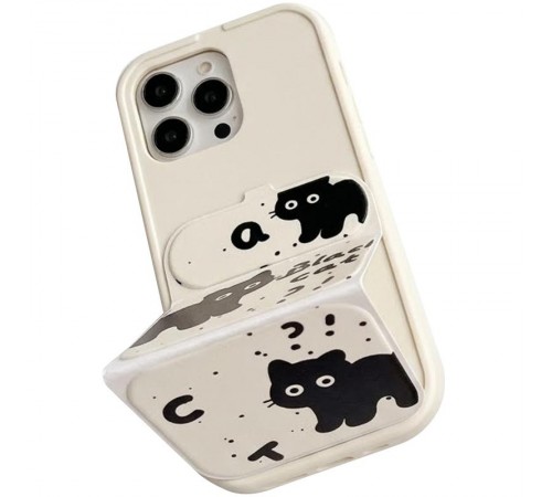 Чохол TPU Panel Stand для Apple iPhone 15 Pro (6.1") Black Cat