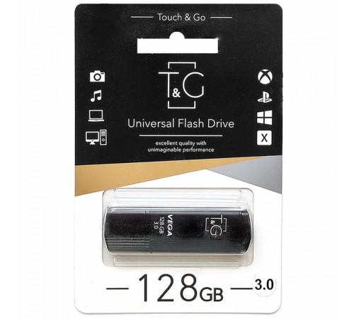 Флеш-накопичувач T&G 121 Vega Series USB 3.0 — 128GB Чорний