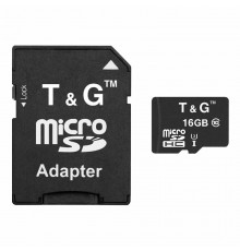 Карта пам'яті T&G (UHS-3) microSDHC Class 10 - 16GB (з адаптером) Чорний