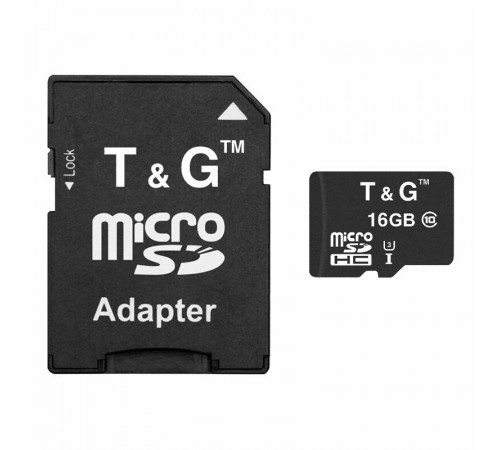 Карта пам'яті T&G (UHS-3) microSDHC Class 10 - 16GB (з адаптером) Чорний