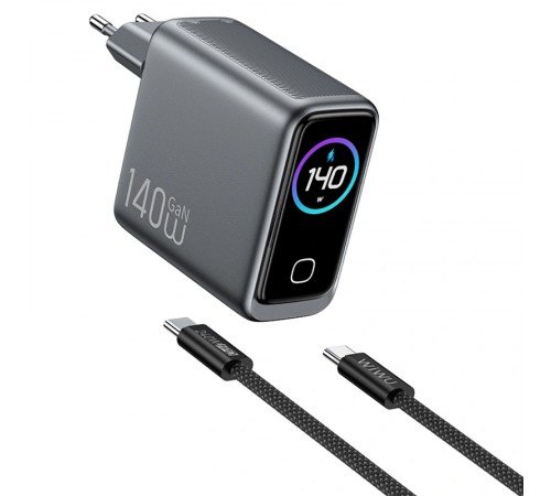 МЗП WIWU CHG200 Voyager PD140W+QC3.0 (1USB-A/3C) + кабель Type-C to Type-C Grey