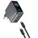 МЗП WIWU CHG300 Voyager PD100W+QC3.0 (1USB-A/2C) + кабель Type-C to Type-C Grey