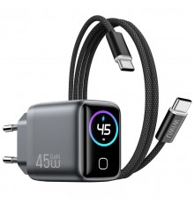 МЗП WIWU CHG500 Voyager PD45W (1USB-C) + кабель Type-C to Type-C Grey