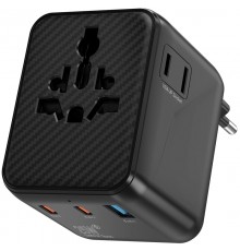 Мережевий універсальний перехідник WIWU UA011 Warrior GaN 25W + 1USB-A/2C Black