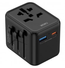 Мережевий універсальний перехідник WIWU UA012 Warrior 12W + 1USB-A/1C Black