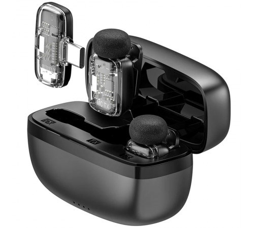Петличний бездротовий мікрофон WIWU WM008 Dual-mic ANC Type-C Black
