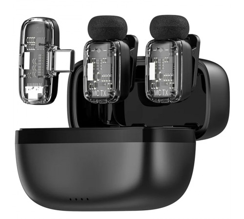 Петличний бездротовий мікрофон WIWU WM008 Dual-mic ANC Type-C Black