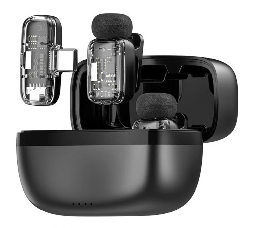 Петличний бездротовий мікрофон WIWU WM008 Dual-mic ANC Type-C Black