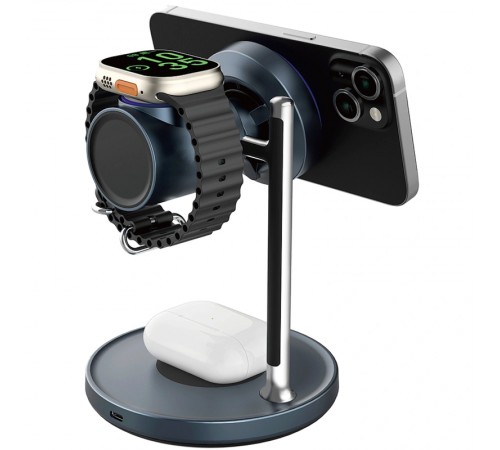 БЗП WIWU Wi-W041 Space Qi2 3 in 1 wireless charger Black