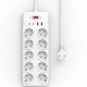Подовжувач WIWU S008 Power Strip PD20W (2USB-A/2C/10xSocket) (2m) White