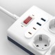 Подовжувач WIWU S008 Power Strip PD20W (2USB-A/2C/10xSocket) (2m) White