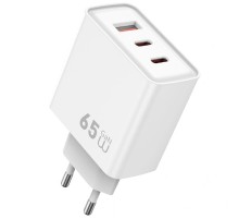 МЗП WIWU G005 Essen PD65W+QC3.0 GaN (1USB-A/2C) White