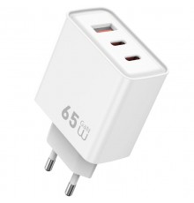 МЗП WIWU G005 Essen PD65W+QC3.0 GaN (1USB-A/2C) White