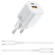 МЗП WIWU G018 Cube PD33W+QC3.0 GaN (1USB-A/1C) + кабель Type-C to Type-C White
