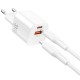МЗП WIWU G018 Cube PD33W+QC3.0 GaN (1USB-A/1C) + кабель Type-C to Lightning White