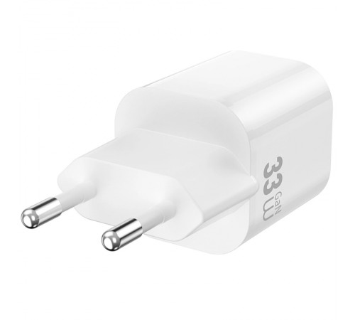 МЗП WIWU G018 Cube PD33W+QC3.0 GaN (1USB-A/1C) + кабель Type-C to Lightning White