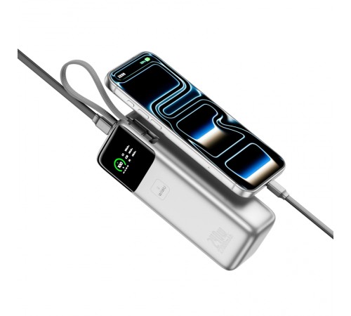 Портативний ЗП Power Bank WIWU PM501 Power Mega PD67W with cable 15000 mAh Silver