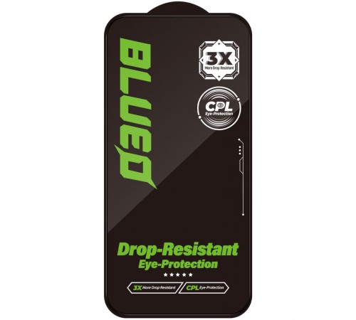 Захисне 2.5D скло Blueo Drop-Resistant (35+ KG) для Apple iPhone 17 / 17 Pro / 16 Pro (6.3") Чорний