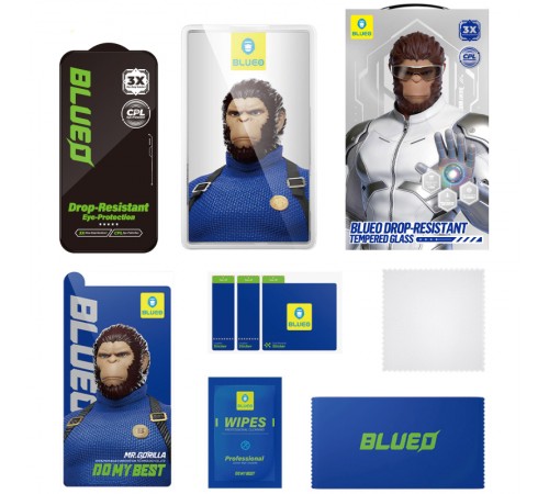 Захисне 2.5D скло Blueo Drop-Resistant (35+ KG) для Apple iPhone 17 / 17 Pro / 16 Pro (6.3") Чорний