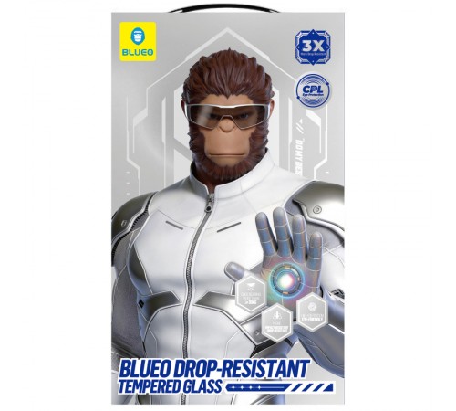 Захисне 2.5D скло Blueo Drop-Resistant (35+ KG) для Apple iPhone 17 / 17 Pro / 16 Pro (6.3") Чорний