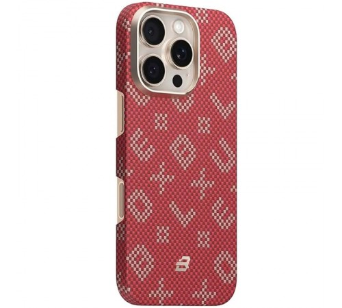 TPU+PC чохол Blueo Gilded Tactile Woven with MagSafe для Apple iPhone 16 Pro (6.3") Red