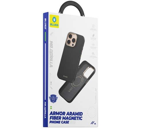 TPU+PC чохол Blueo Aramid Fiber with MagSafe для Apple iPhone 17 Pro Max (6.9") Black