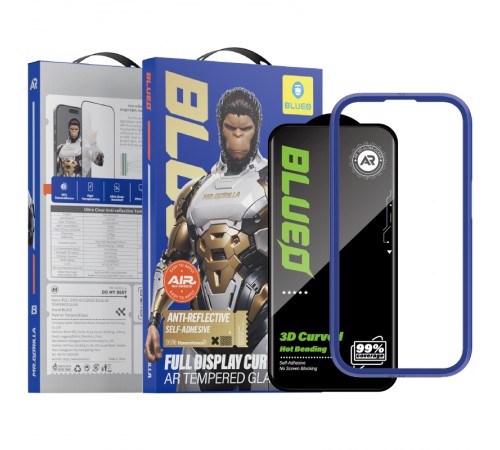 Захисне 3D скло Blueo Hot Bending AR Anti-Reflective для Apple iPhone 17 / 17 Pro / 16 Pro (6.3") Чорний