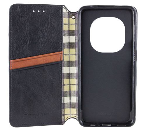 Шкіряний чохол-книжка GETMAN Cubic (PU) для Xiaomi Redmi Note 15 Pro 5G Чорний