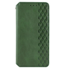 Шкіряний чохол-книжка GETMAN Cubic (PU) для Motorola Moto G17 Зелений