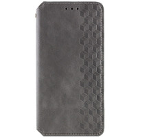Шкіряний чохол-книжка GETMAN Cubic (PU) для Motorola Moto G67 / G77 Сірий