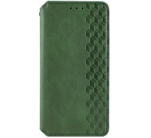 Шкіряний чохол-книжка GETMAN Cubic (PU) для Motorola Moto G67 / G77 Зелений