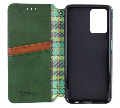 Шкіряний чохол-книжка GETMAN Cubic (PU) для Motorola Moto G67 / G77 Зелений