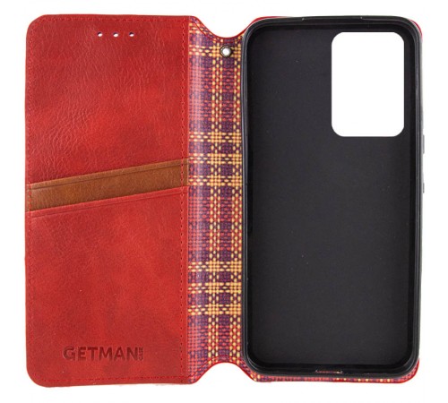 Шкіряний чохол-книжка GETMAN Cubic (PU) для Xiaomi 14T Червоний