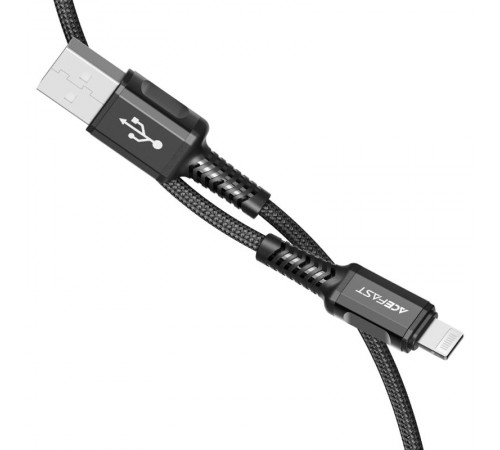 Дата кабель Acefast C1-02 USB to Lightning 2.4A (1.2m) Black