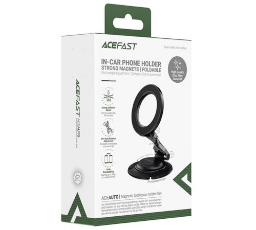 Автотримач Acefast D64 Magnetic Wireless Black