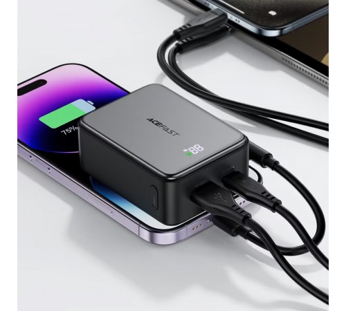 Портативний ЗП Power Bank Acefast M28 22.5W with cable 10000 mAh Black