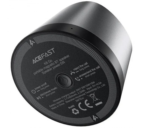 Bluetooth Колонка Acefast K8 + БЗП 15W Black