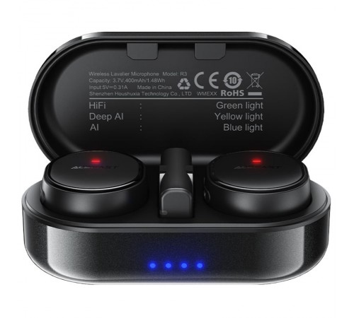 Петличний бездротовий мікрофон Acefast R3 Type-C Black