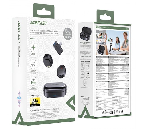 Петличний бездротовий мікрофон Acefast R3 Type-C Black