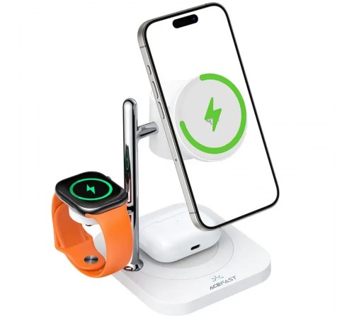 БЗП Acefast E39 desktop 4in1 Qi2 32.5W White