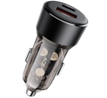 АЗП Acefast B12 PD30W+QC3.0 total 60W (1USB-A/1C) Black