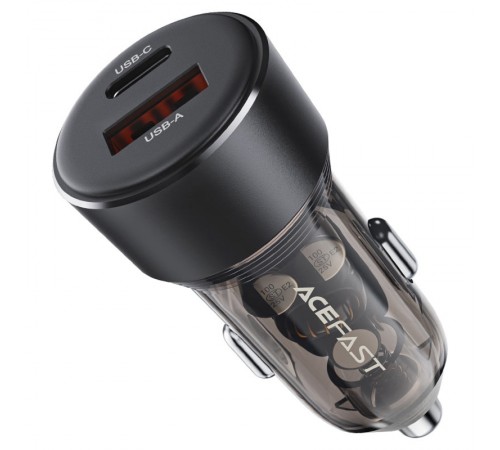 АЗП Acefast B12 PD30W+QC3.0 total 60W (1USB-A/1C) Black