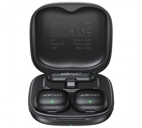 Петличний бездротовий мікрофон Acefast R1 Lightning Black